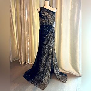 New Rene Ruiz Collection One Shoulder Sequin Ombré Bodycon Dress